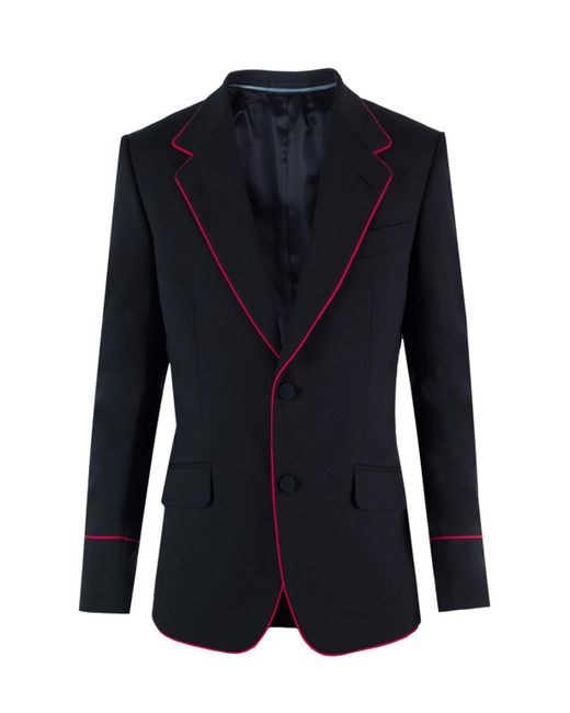 Gucci Black Suit With Piping for men