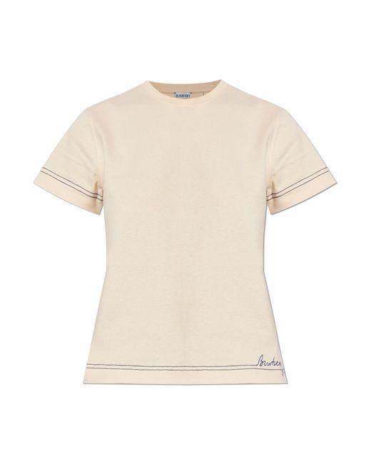 Burberry White T-shirt With Logo,