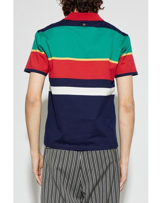 Versace Black Striped Pattern Polo for men