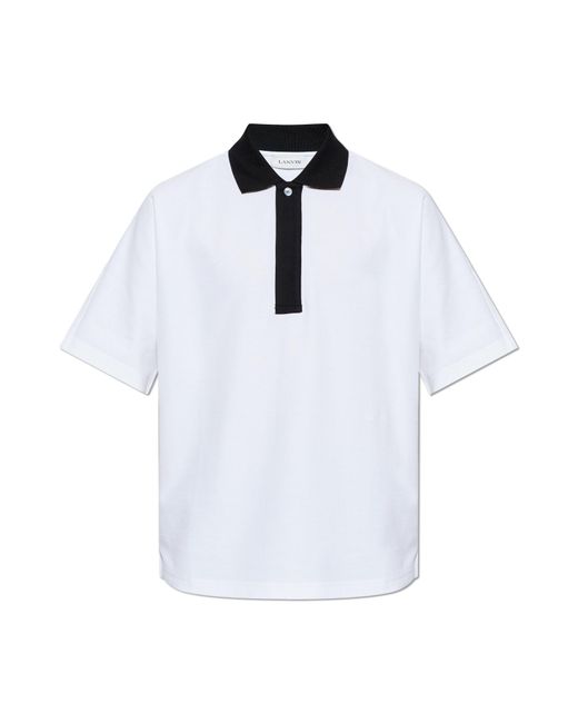 Lanvin White Cotton Polo for men