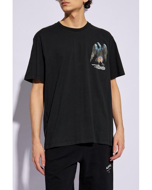 AllSaints Black 'Eagle' Printed T-Shirt for men