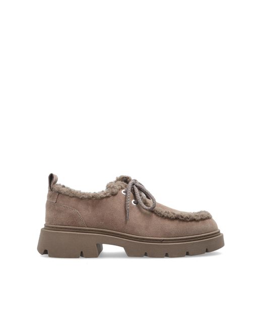 Inuikii Brown Leather Shoes 'Mocabee Curl'
