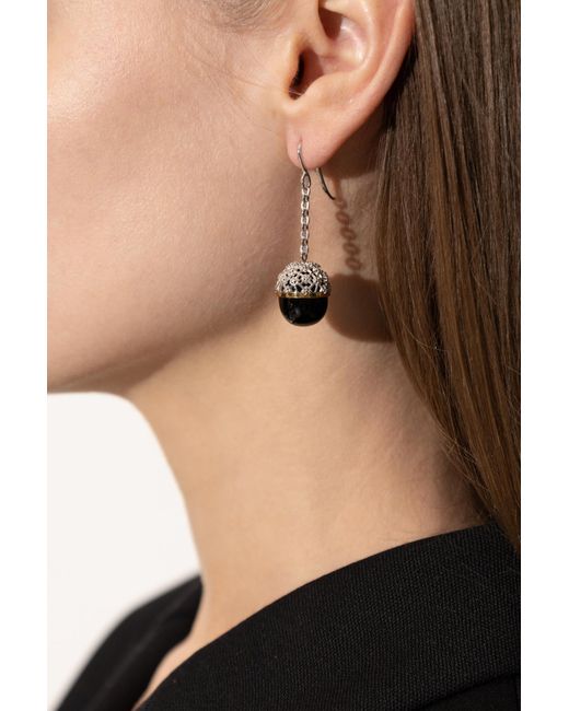 Totême Black Long Crystal Earrings