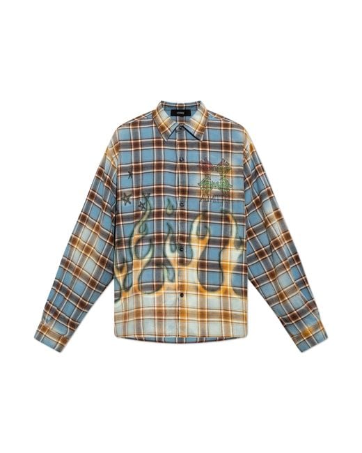 Amiri Blue Shirt With Logo for men
