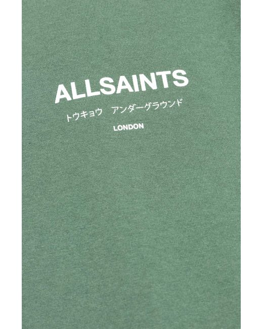 AllSaints Green T-Shirt "Underground" for men