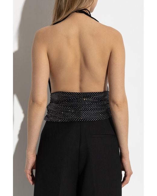 Balmain Black Top With Shimmering Sequins