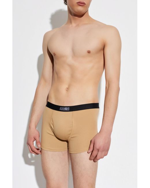 MM6 by Maison Margiela Natural Boxers With Logo for men