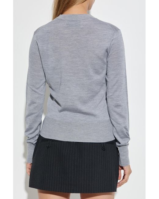AMI Gray Thin Wool Sweater