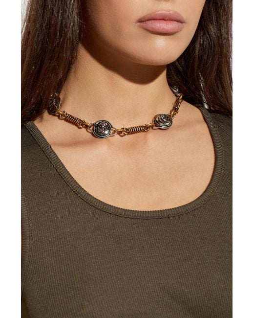 Versace Metallic Brass Necklace