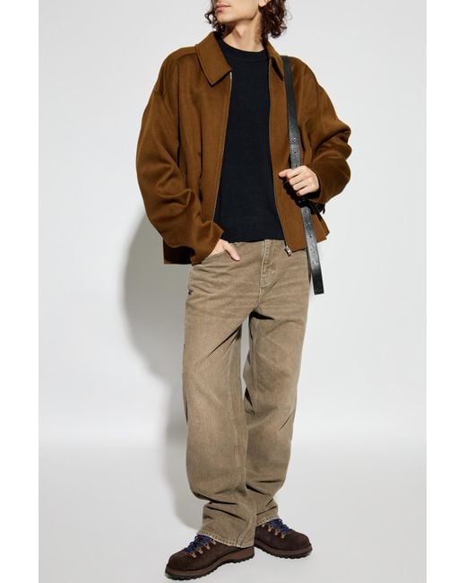 Acne Blue Wool Sweater With Logo for men