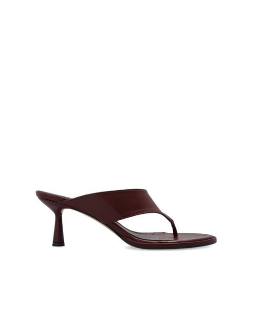 Aeyde Brown Heeled Mules "Olenna"
