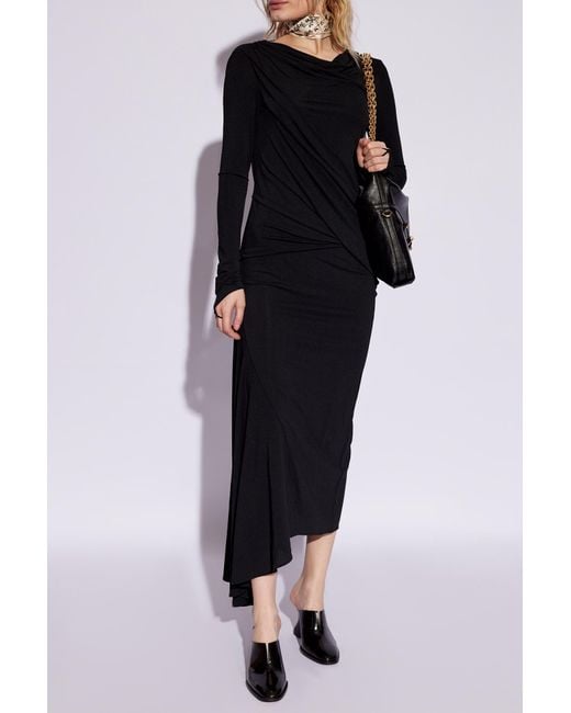 Givenchy Black Asymmetrical Dress With Ruching