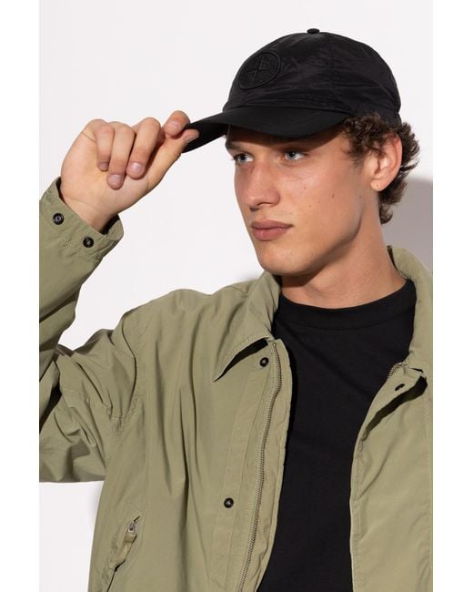 Stone Island Black Baseball Cap for men