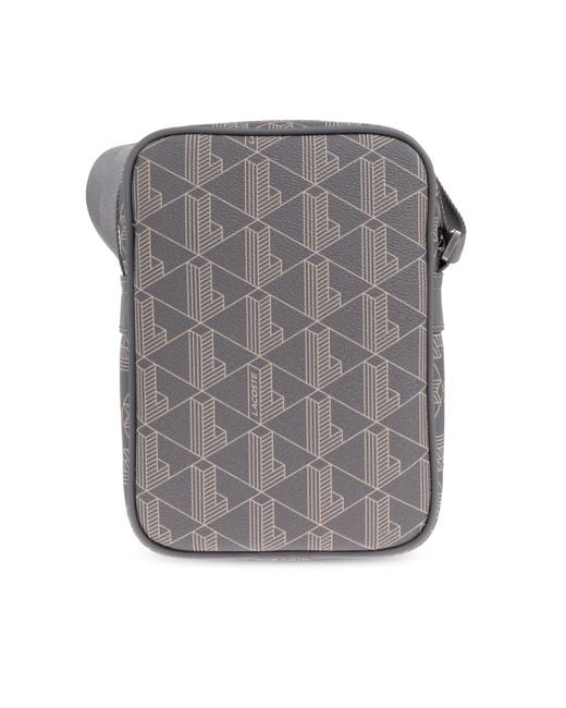 Lacoste Gray Shoulder Bag With Logo, for men