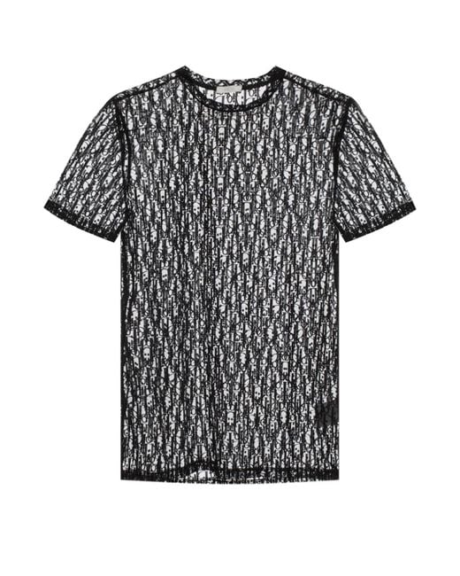 Dior Black Sheer T-shirt With Logo for men