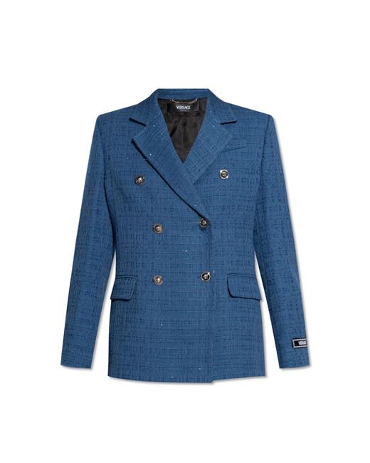 Versace Blue Tweed Blazer,