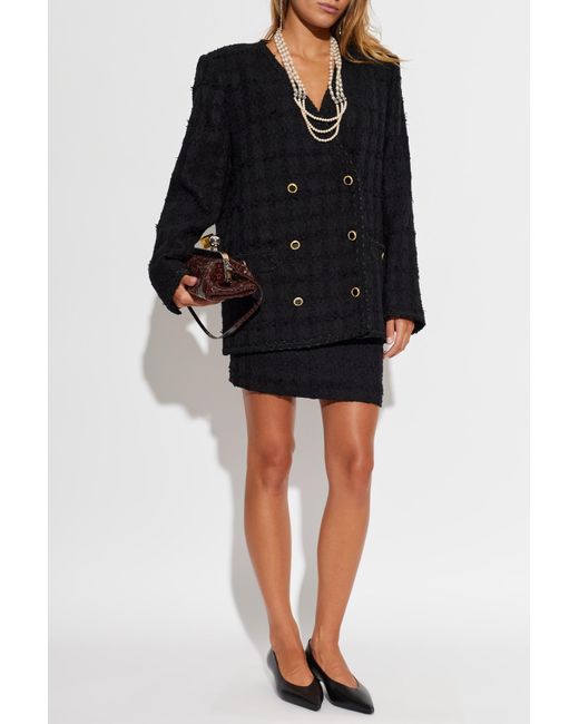 Alessandra Rich Black Tweed Jacket