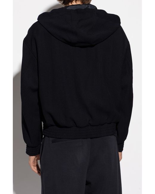 Emporio Armani Blue Wool Jacket With Herringbone Pattern for men