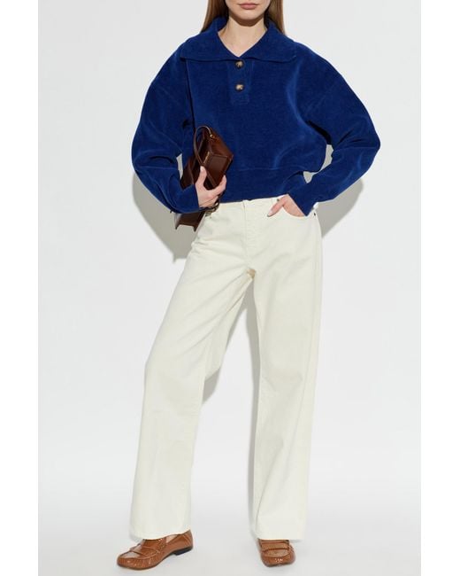 Victoria Beckham Blue Long Sleeve Polo