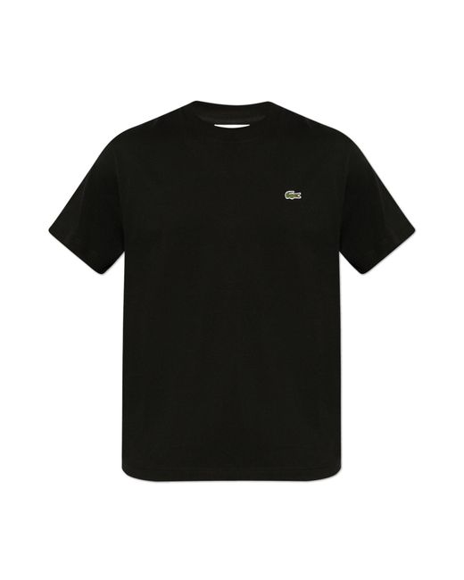 Lacoste Black T-Shirt With Logo Patch for men
