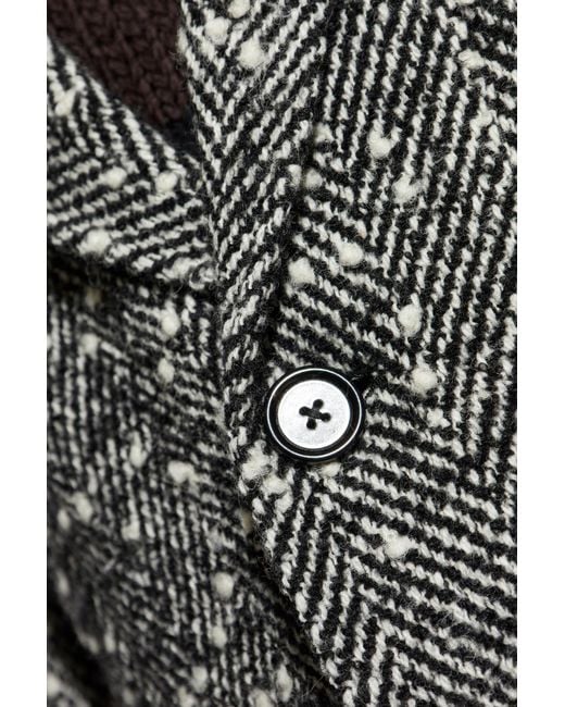 Dolce & Gabbana Gray Herringbone Pattern Coat for men