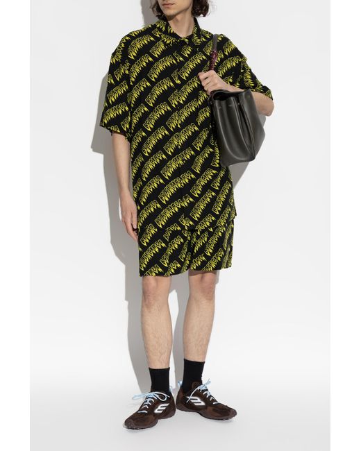 Balenciaga Green Monogram Shorts for men