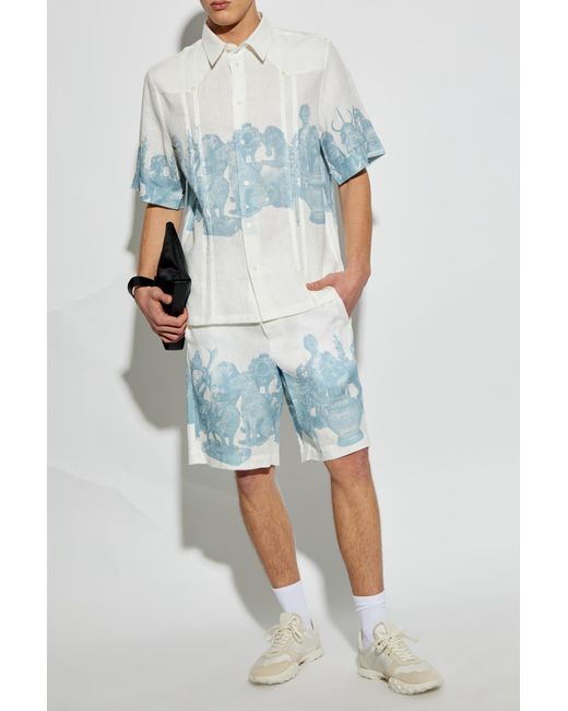 Givenchy Blue Linen Shorts for men