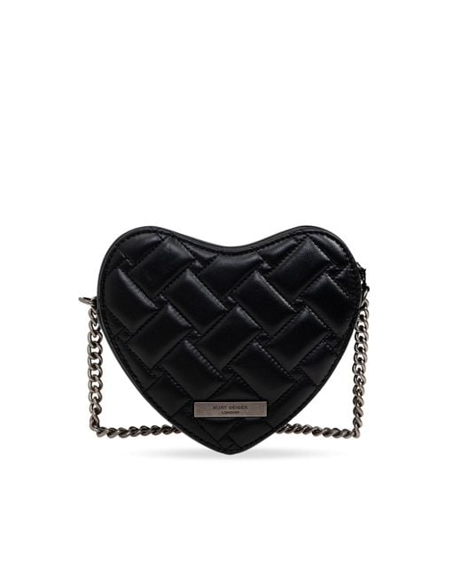 Kurt Geiger Black Kensington Heart Shoulder Bag
