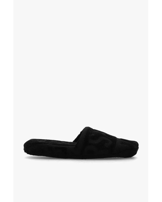 Versace Black Slides With Logo for men