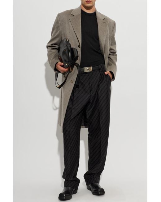 Versace Gray Cashmere Coat for men