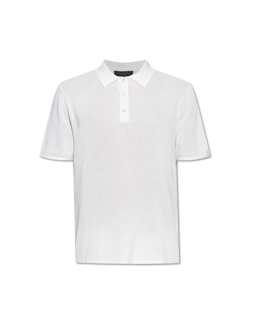 Rag & Bone White 'Harvey' Polo Shirt for men