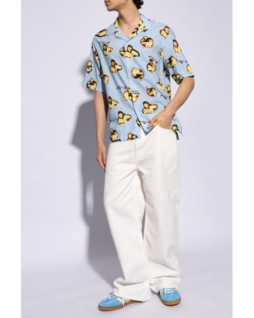 Paul Smith Blue Floral Pattern Shirt, for men