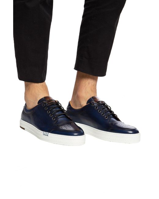 Berluti Playtime Palermo Leather Sneaker Navy Blue for men