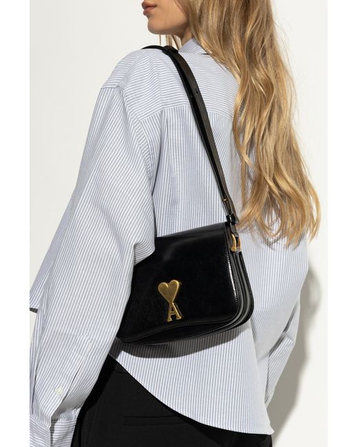 Ami Paris Shoulder Bag in Black | Lyst