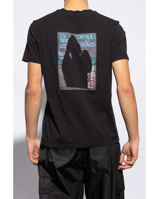 Zadig & Voltaire Black 'ted' Printed T-shirt, for men