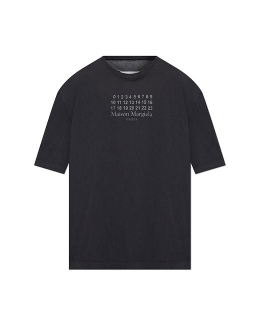 Maison Margiela Blue T-Shirt With Logo for men