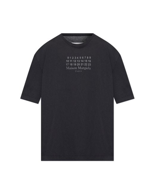 Maison Margiela Black T-Shirt With Logo for men