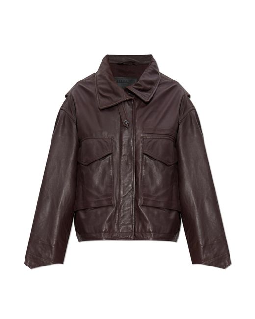 AllSaints Brown Leather Jacket "Clay"