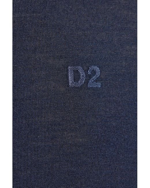 DSquared² Blue Wool Turtleneck for men