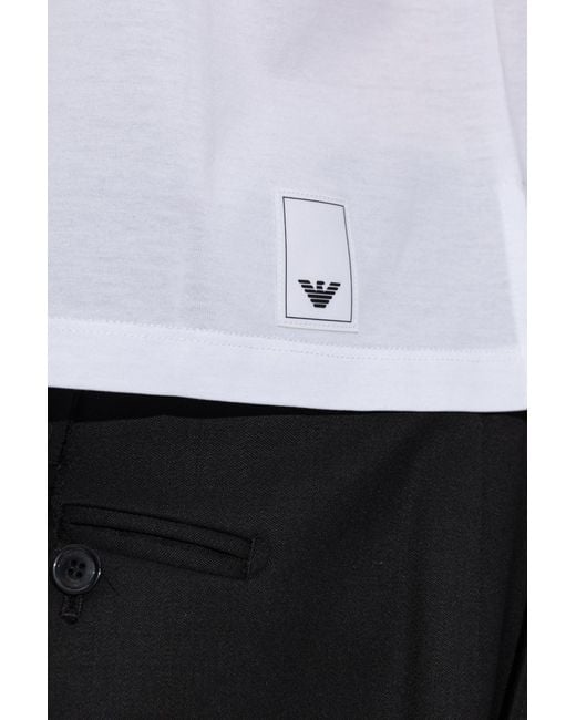 Emporio Armani White Cotton T-Shirt