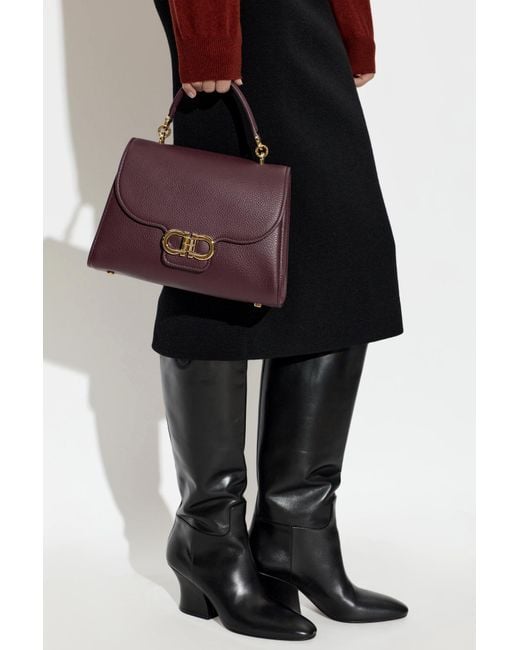 Ferragamo Purple "Double Gancini" Bag