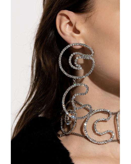 Gcds Metallic Earrings With Logo