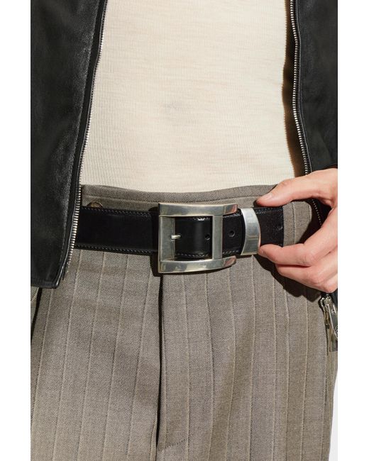 Versace Black Leather Belt for men