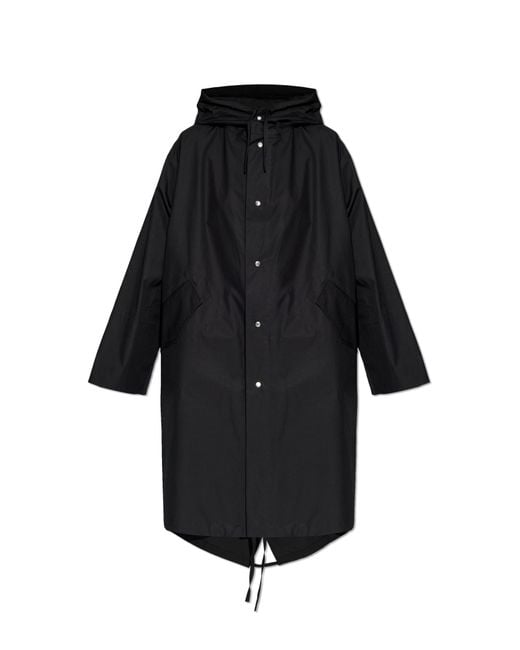 Jil Sander Black Cotton Parka With Hood