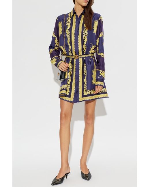 Versace Blue Silk Dress