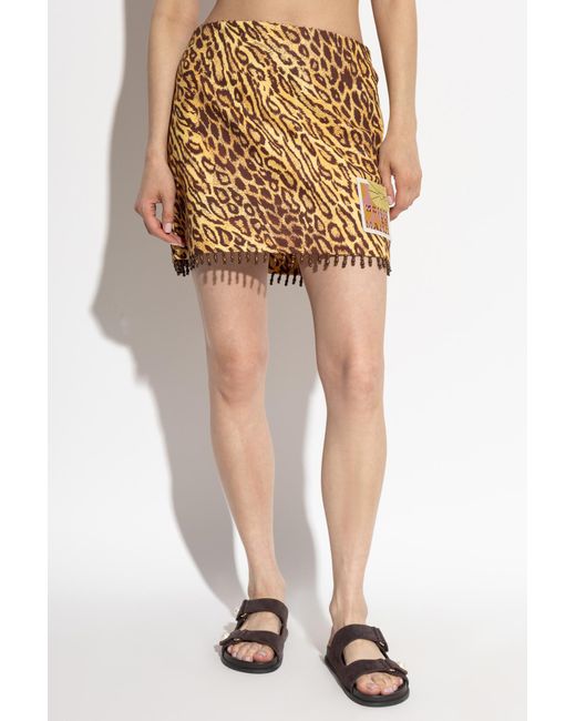 Zimmermann Natural Animal Print Skirt