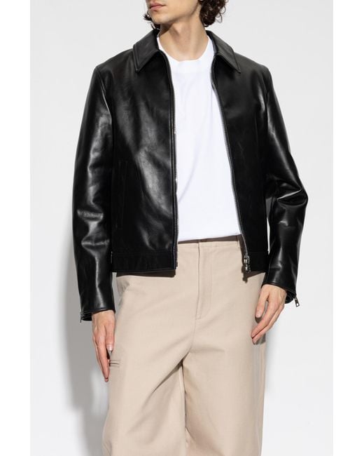 Givenchy Black Cattle Leather Jacket for men