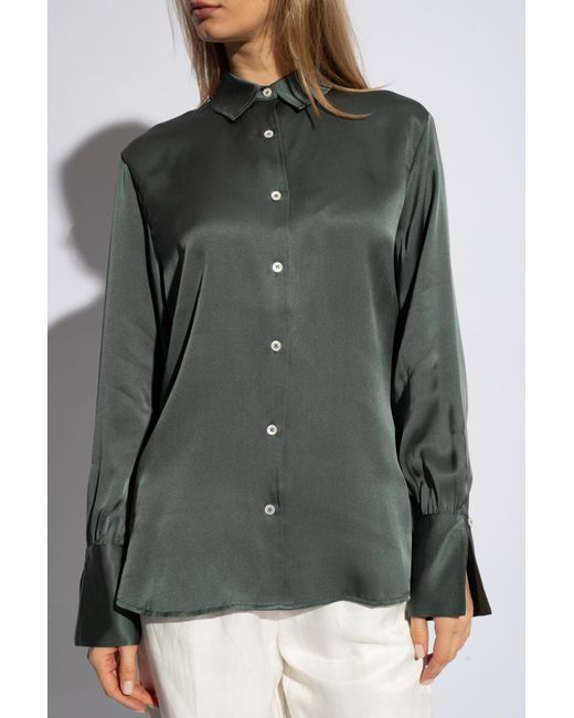 Anine Bing Green Silk Shirt,