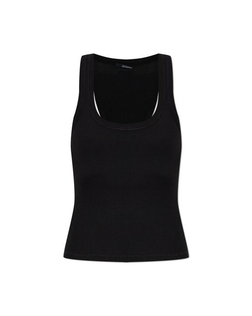 Jacquemus Black Ribbed Tank Top