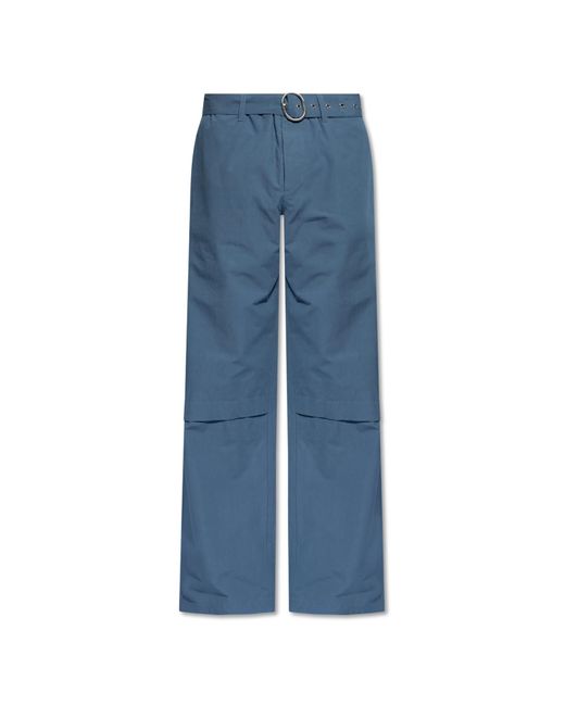 Jil Sander Blue Loose Fit Pants for men